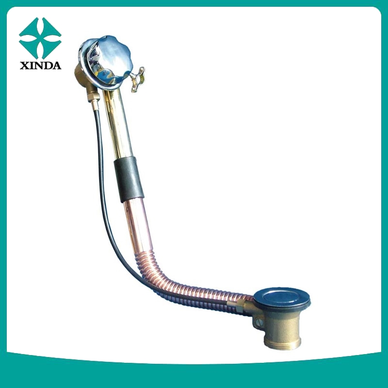 Сифон для ванны с переливом и гибкой трубой
