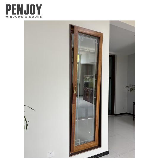 Penjoy Solid Wood Windows with Double Glazed Glass and Triple Glass for Residential House