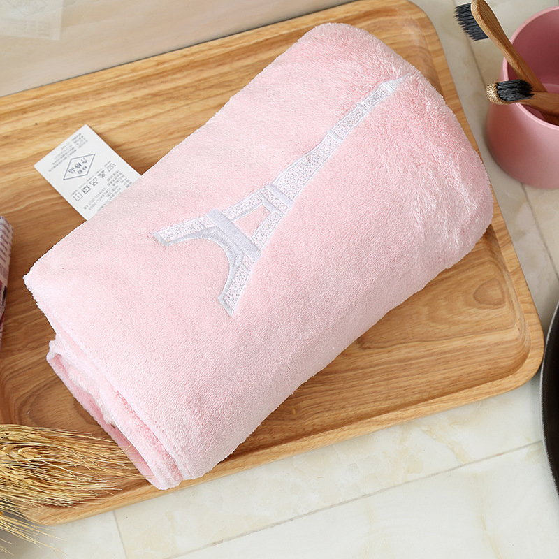 Microfiber Super Absorbent Wholesale Custom Logo Embroidered Bathtowel for Home Hotel Beach