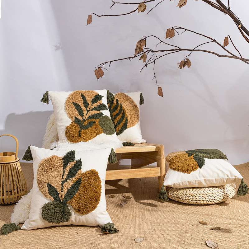 Embroidered Decor Pillow Cover Cushion Case Boho Tassel Pillowcase Nordic Living Room