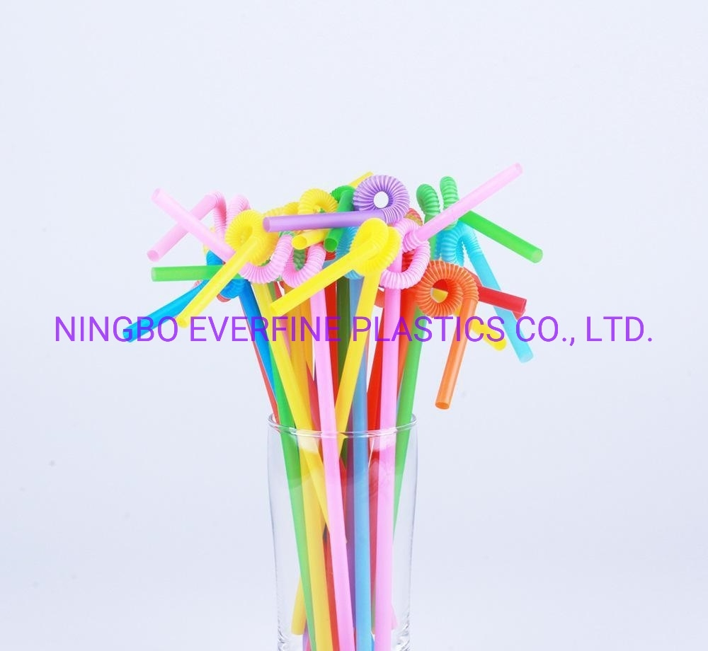 Plastic Multiple Colors Artistic Straws 6mmx260mm