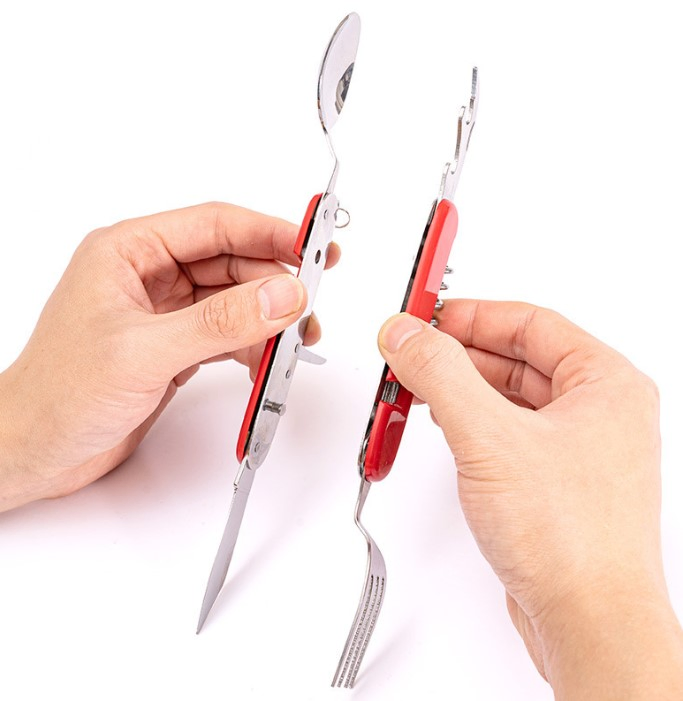 Outdoor Camping Multifunctional Foldable Spoon Camping Combination Tableware