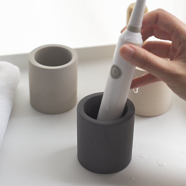 Diatomaceous Earth Toothbrush Holder, Bathroom Toiletries, No-Drill Toothbrush Rack