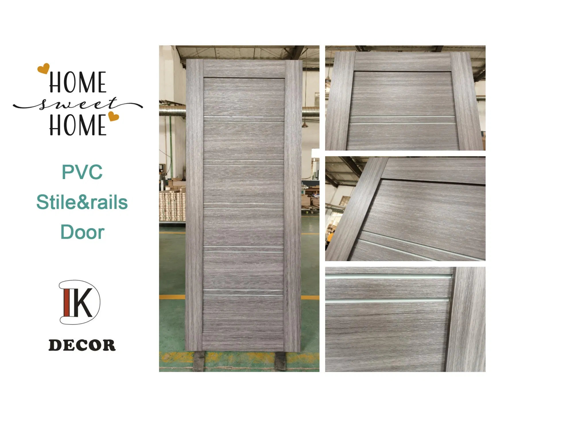 Cheap Decorative Panel Models Interior PVC Door with Hardware