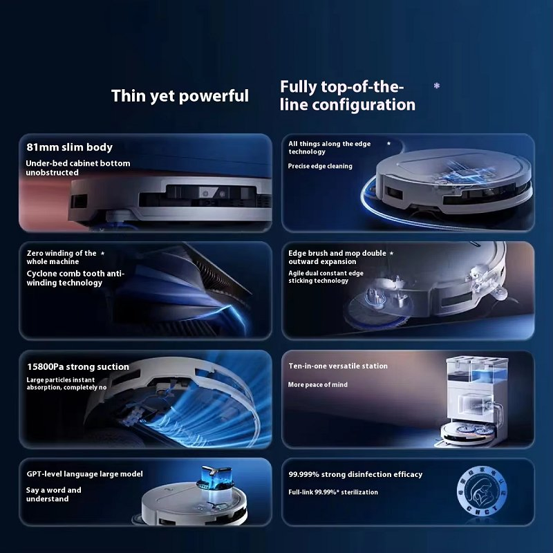 T50 PRO Electric Self-Cleaning Smart Robot Vacuum Cleaner Mop Brushless Motor Automatic Cleaning Robotic