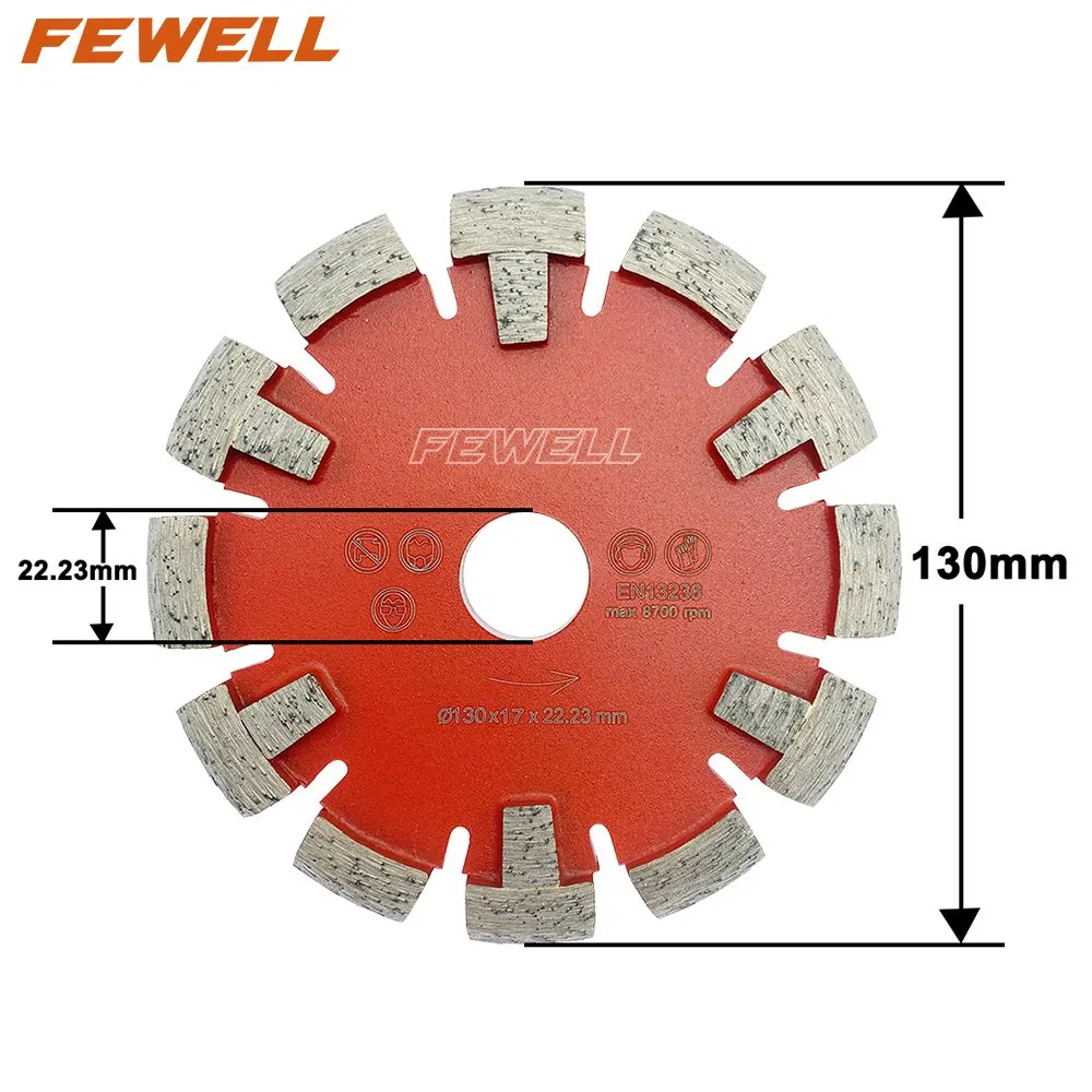 130*12*22.23mm 17mm Thickness Wall Floor Heating V Shaped Groove Cutter Diamond Tuck Point Saw Blade for Cutting Hard Concrete Cement
