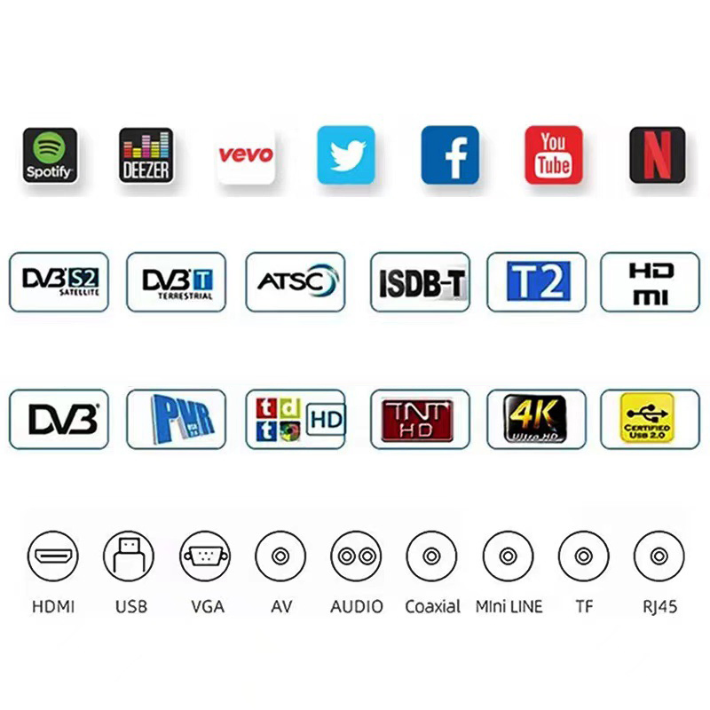 Телевизор 4K UHD Smart TV Android 11, безрамочный, 43-75 дюймов
