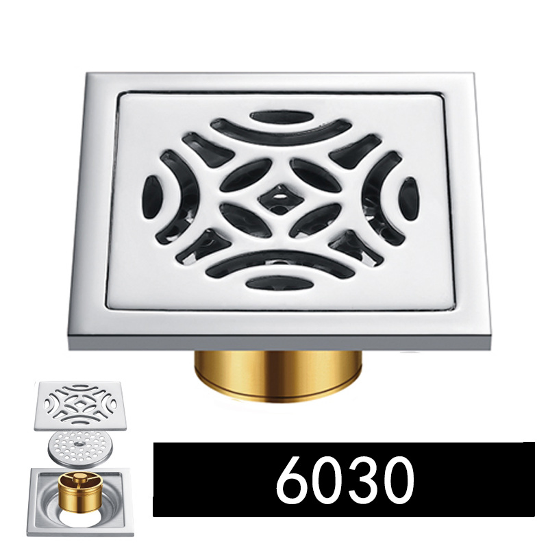 Сифон напольный с решеткой, нержавеющая сталь