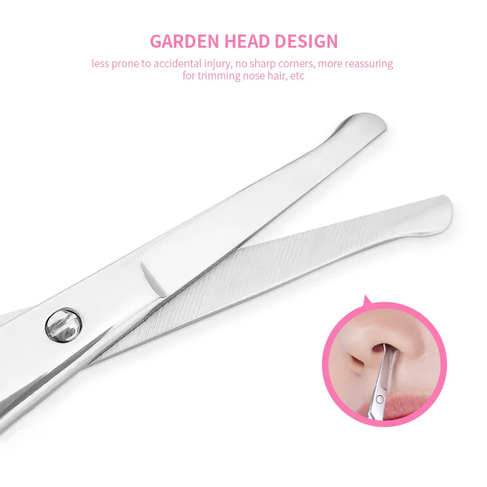 Stainless Steel Eyebrow Eyelash Barber Scissors Beard Nose Hair Trimmer