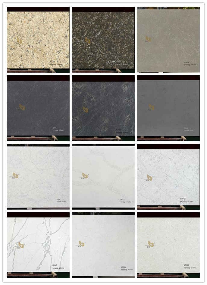 Quartz Slab Man-Made/Artifical Brown/Black Stone Tile Kitchen/Bathroom Countertops Engineered