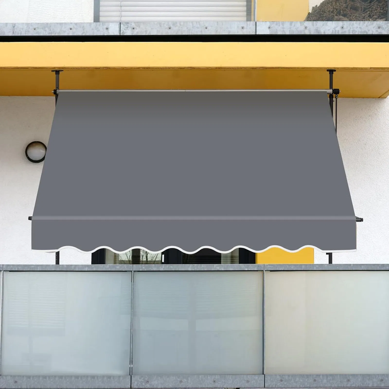 Manual Retractable Window Sun Shade Shelter for Patio Balcony Outdoor Aluminum Awning