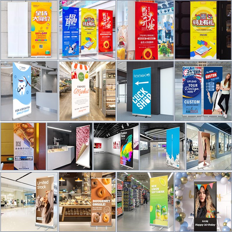 Retractable Roll up Banner Advertising Roller up Banner Custom Backdrop Banner
