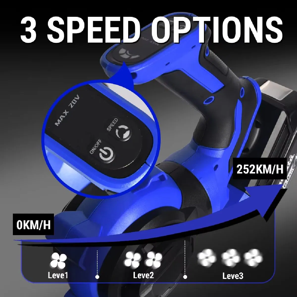 Long Life Motor Energy Saving High Power 5-12A Cordless Hand Air Blower