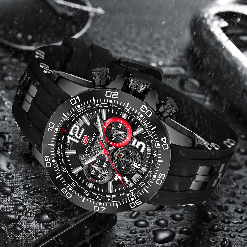 Mini Focus Mf0290g Sports Fancy Design Men's Silicone Strap Fashion Quartz Watch