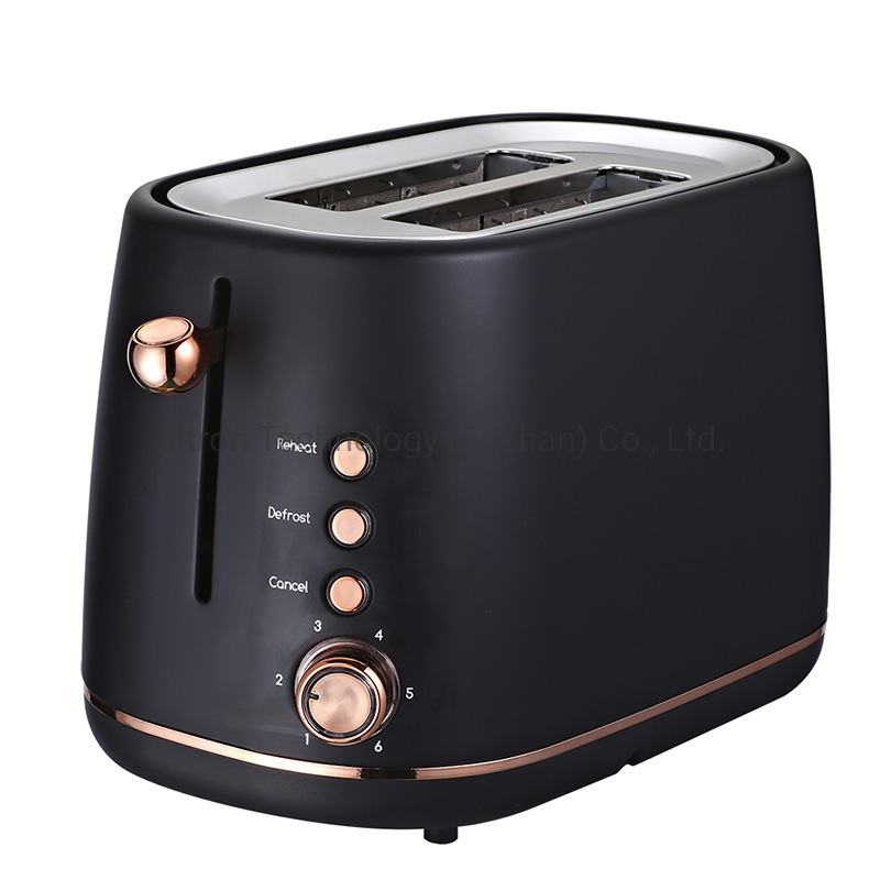 Stainless Steel Automatic Pop-up Toaster with High Lift & Variable Width, Black and Rose Gold