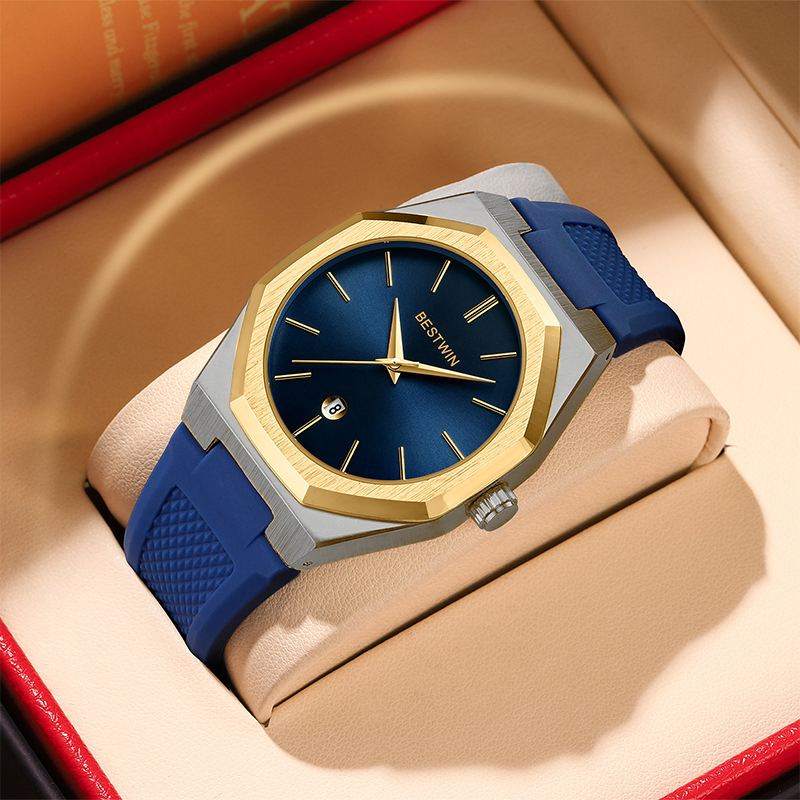 Hot-Sale Brand 8438 Men's Silicone Strap Fashion Casual Quartz Watch