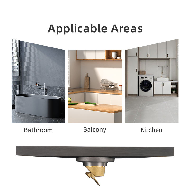 Kalda New Universal Solid Brass Bathroom Tile Insert Concealed Long Linear Drain