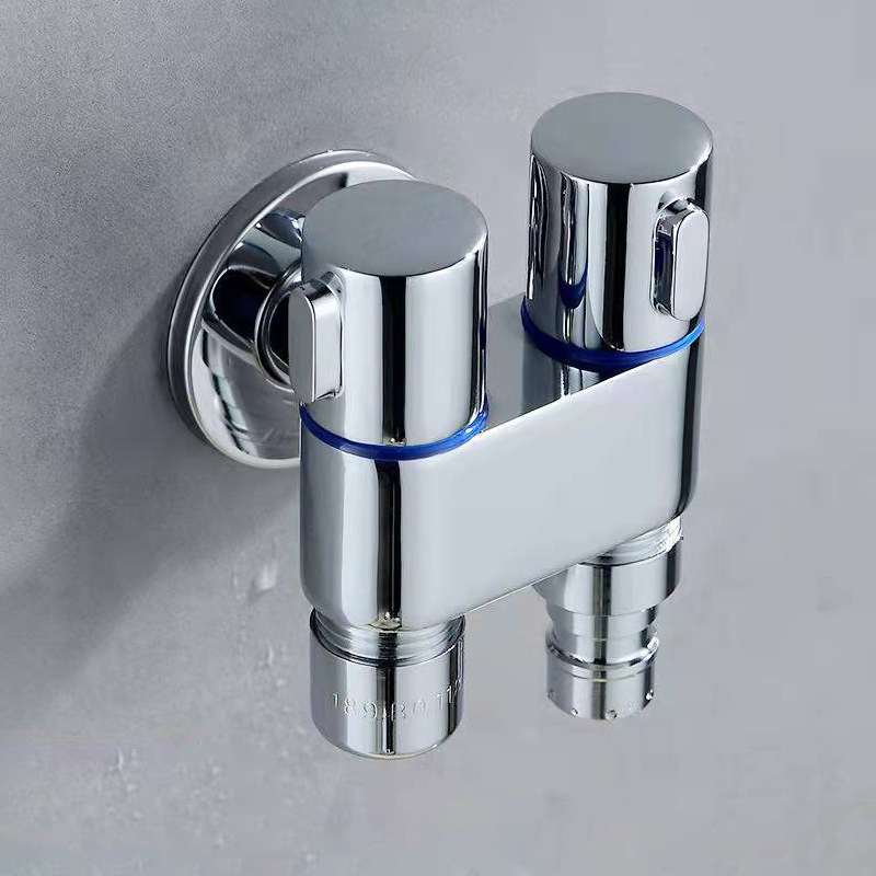 Washing Machine Faucet Mini Three-Way Angle Valve One Into Two out Double Control Double Switch Home a Two Toilet Gun