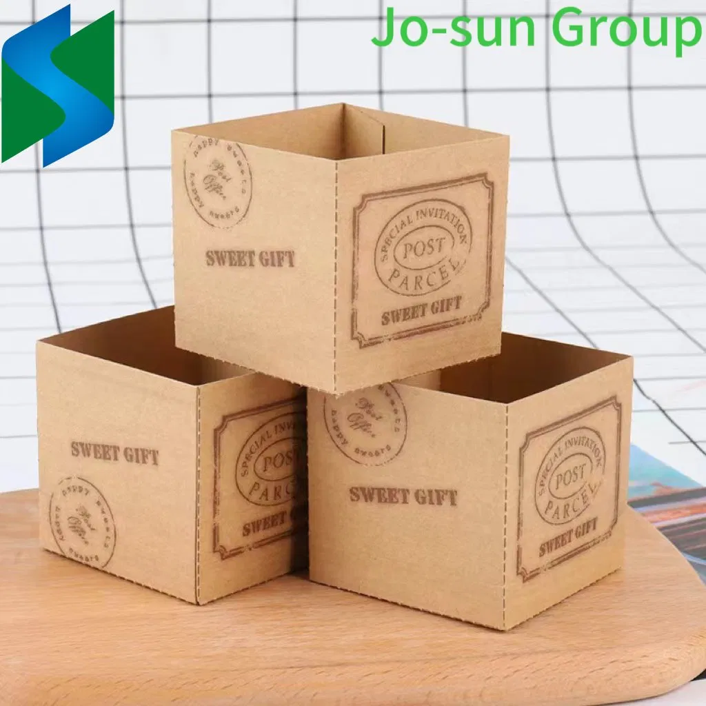 Jo-Sun New Kraft Paper Square Mousse Cake Cup High Temperature Dessert Bread Packaging Box