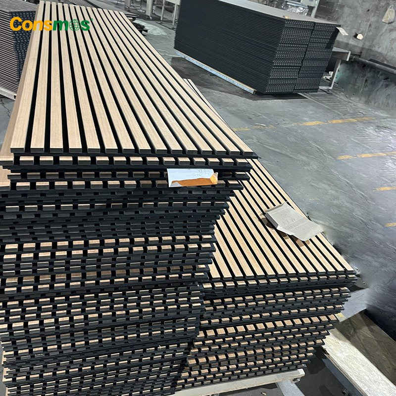 Factory Price 2400/3000*600mm Black Slatted Decorative Board Acoustic Wooden Sound Absorption Panels