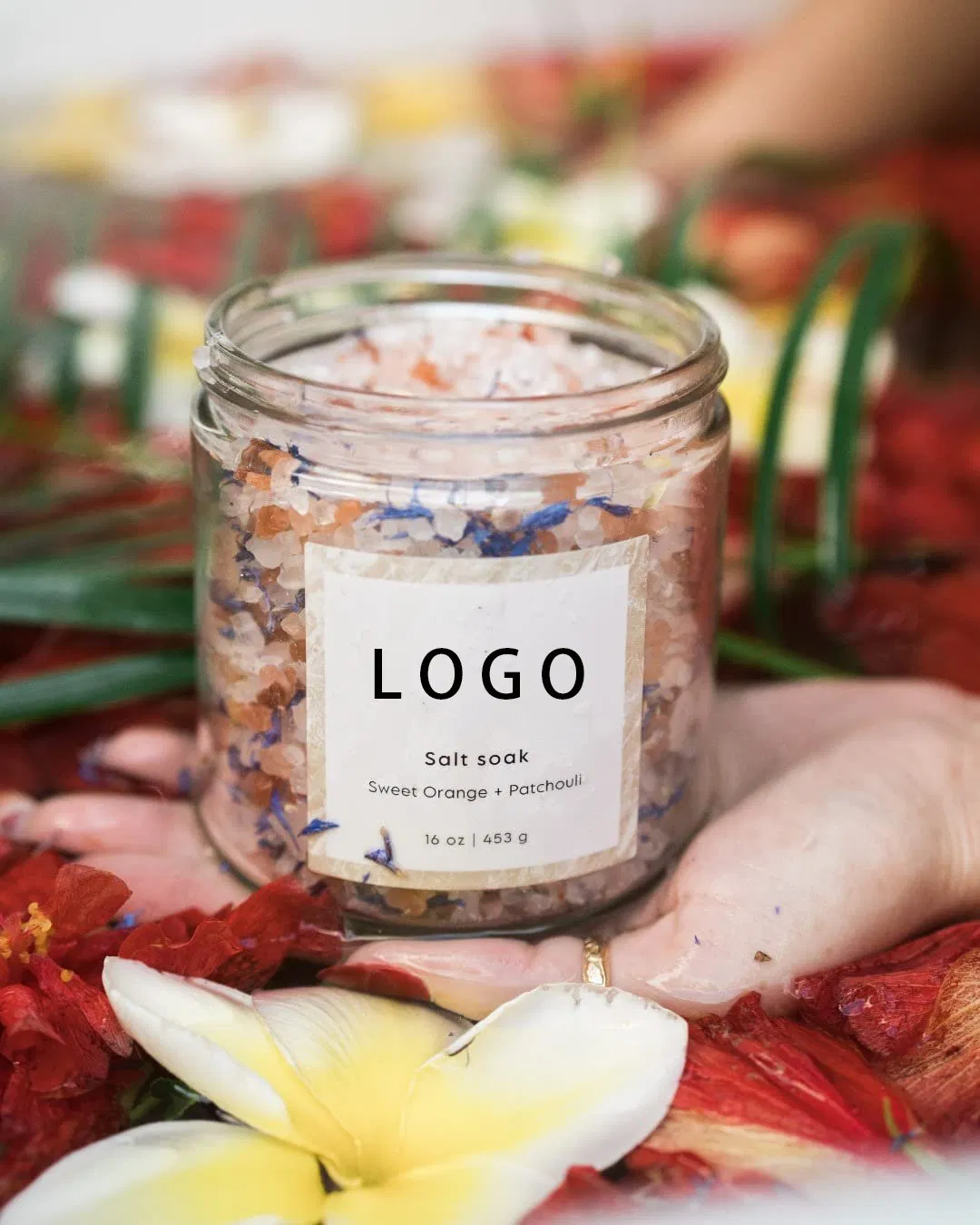 OEM ODM 100% Natural Himalayan Bath Salt with Rose Petals