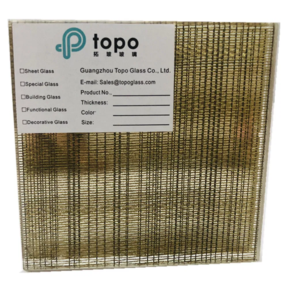 High Quality 5mm + 5mm Fireproof Resistant Wired Glass for Home Decor (PLW-TP)