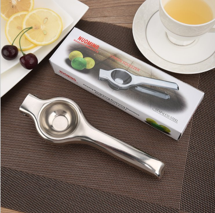 Stainless Steel Lemon Orange Juice Fresshly Pressed Manual Easily Clip Reamer Fast Handle Press Tool Stainless Steel Lemon Squeezer Garlic Masher Kitchenware