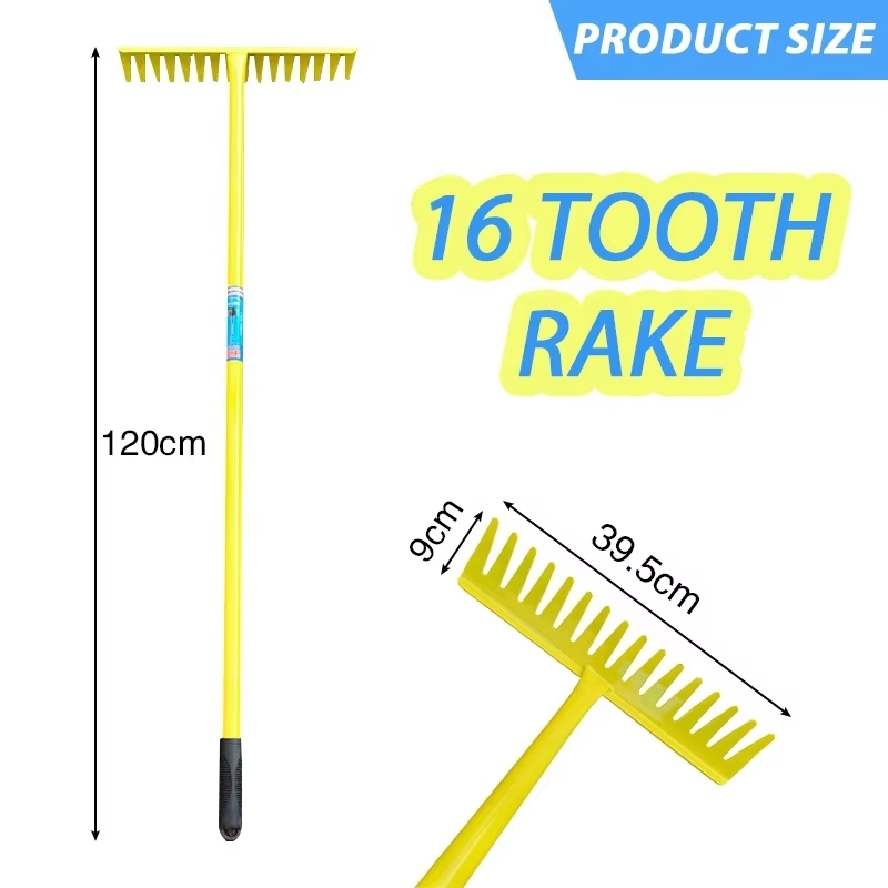 OEM Customizable Farming Tool Garden Grass Rake Leaf Lawn Rake