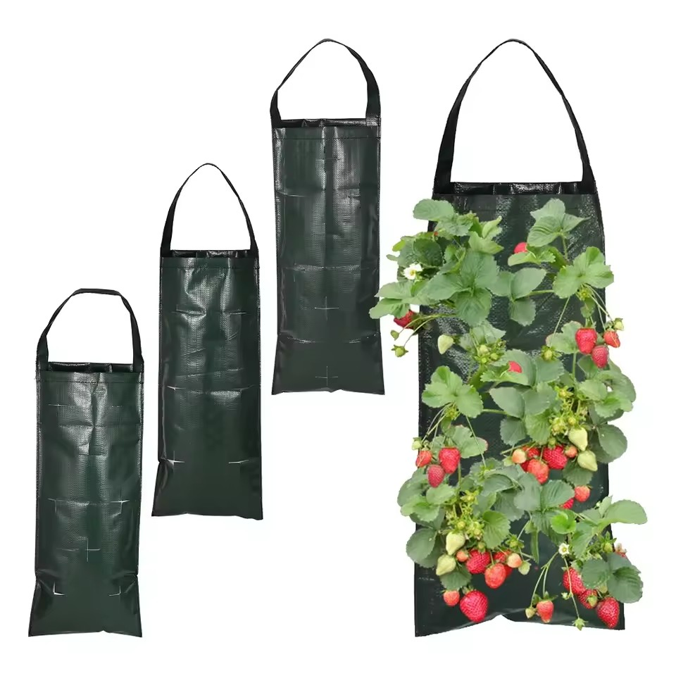 Hanging Grow Bags Flower Planting Bag Handle Grow Pouch Planter for Outdoor