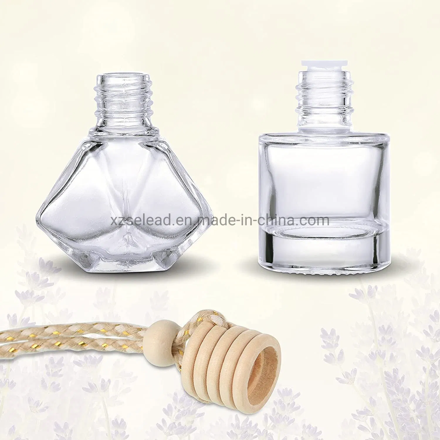 5ml Car Hanging Diffuser Bottle Customized Logo Clear Round Glass Bottle
