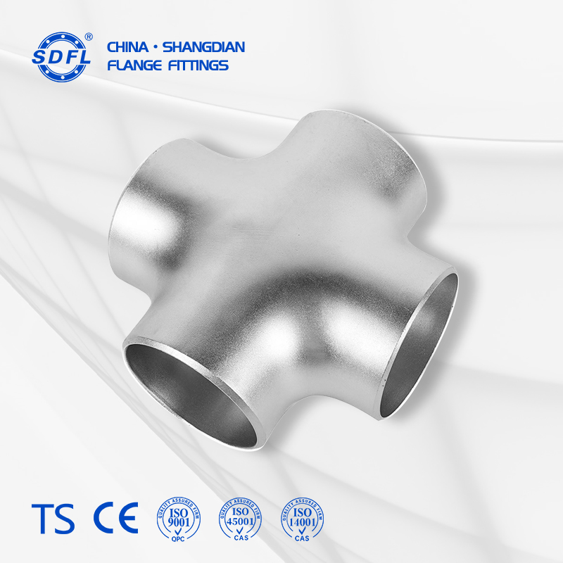 Sanitary 316L Stainless Steel Four-Way Cross, Equal Bore Pipe Fitting for Mixing Tank & Agitator Lines