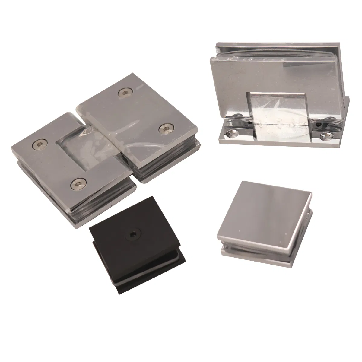 Zd Solid Brass 90 Degree Set with Handle Clamp Shower Hinges Shower Room Frameless Tempered Glass Door Hinges Set Clamp