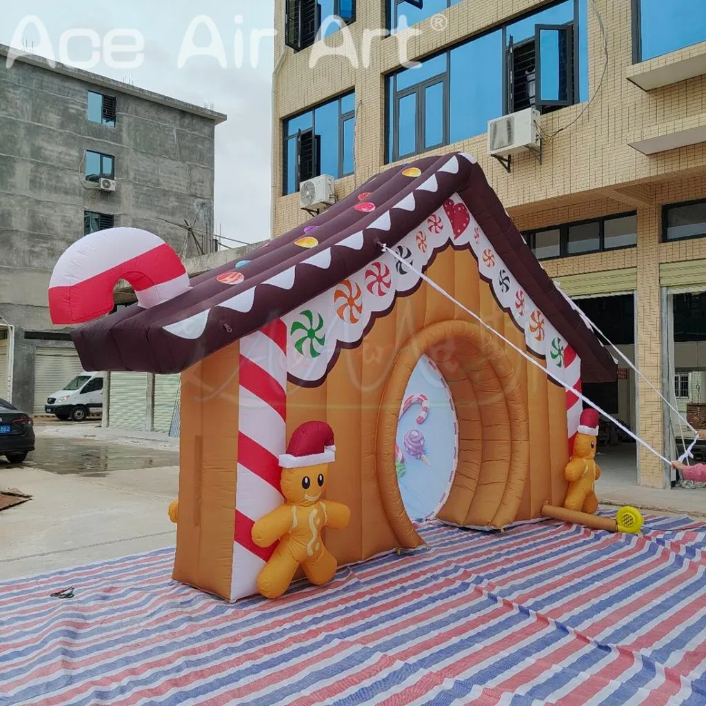 Inflatable Christmas Festival Events Arch Christmas Decoration Inflatable Gingerbread Man Arch Entrance