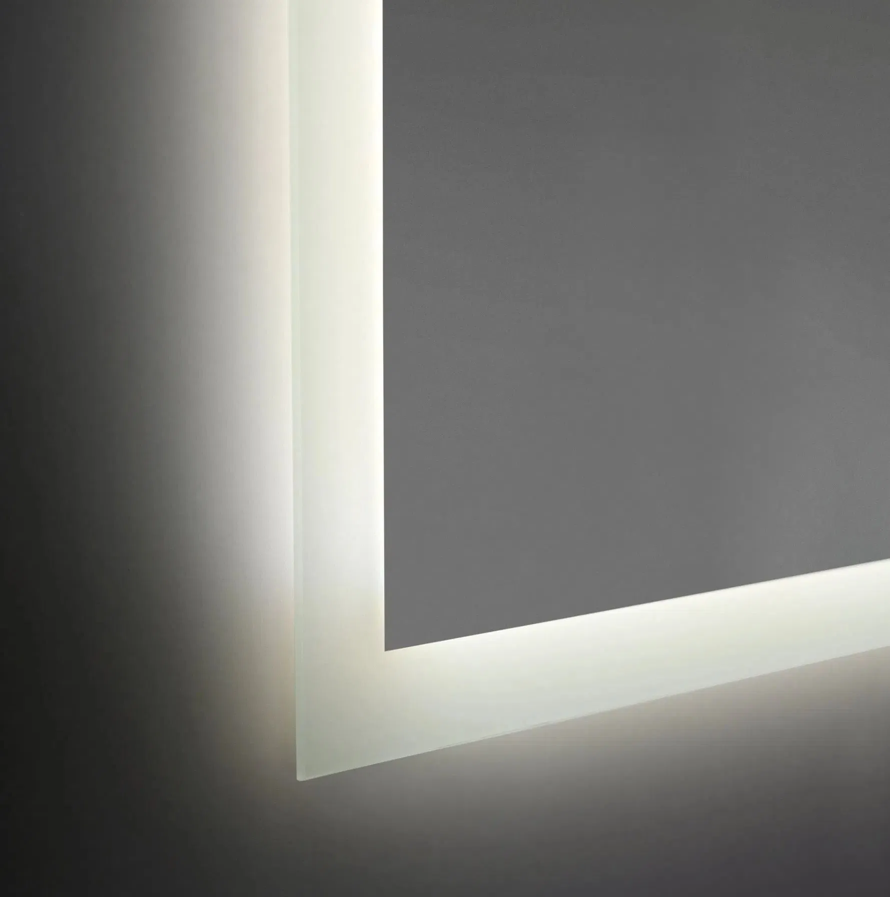 Frameless Rectangular Mirror with Anti-Fog Technology Touch Control Buttons and Three-Color LED Lights for Bathroom Mirror/Vanity Mirror