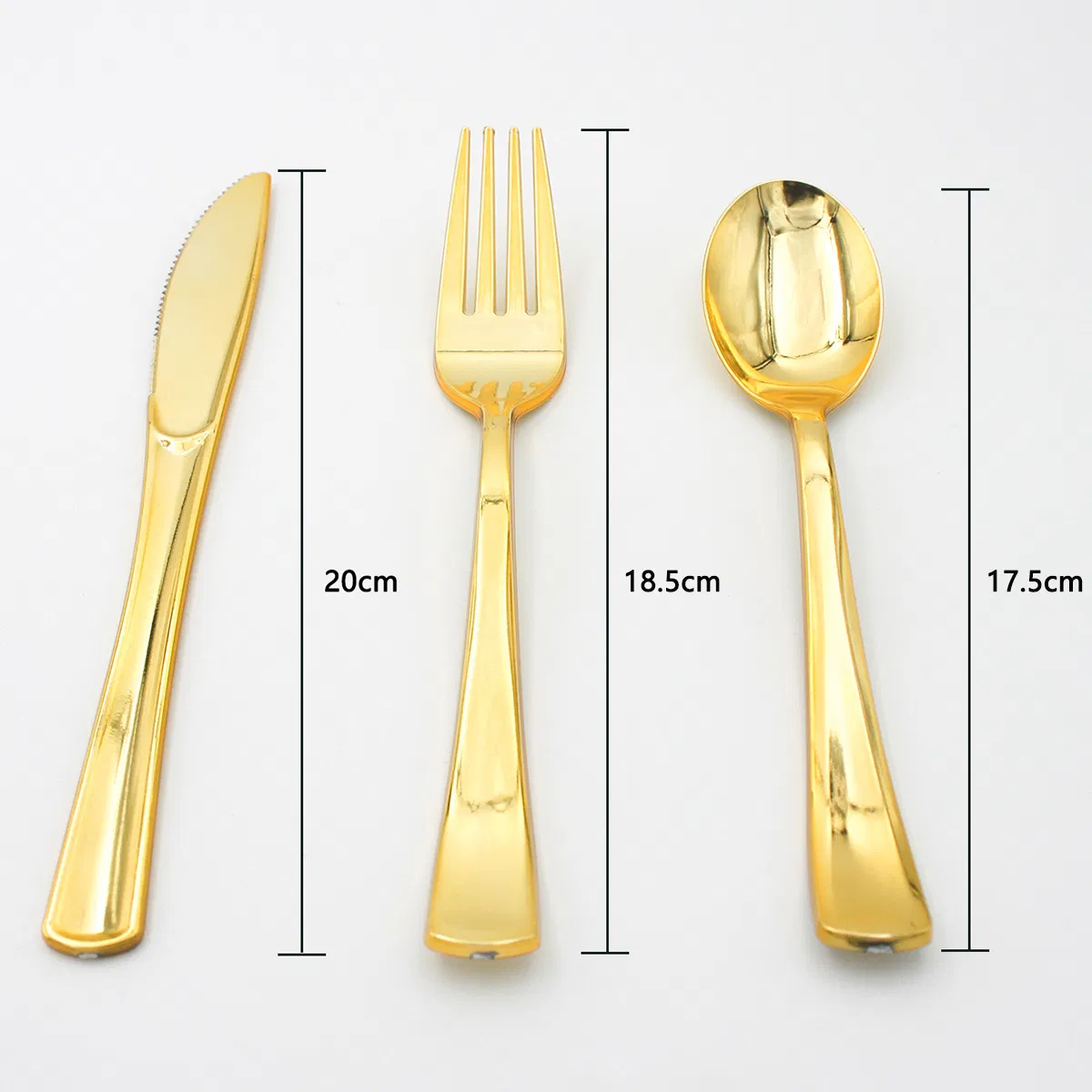Gold Rose Gold Silver Disposable High Quality Plastic Plated Cutlery Birthday Wedding Party Tableware Set