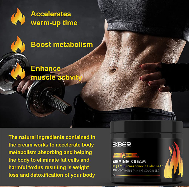 High Quality Ekber Natural Muscle Firming Cream 100% Organic Chilli Extract Best Body Care 100ml Fat Burning Slimming Cream