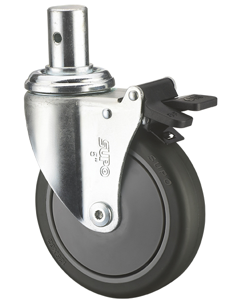 4.5 Inch Customizable Round Stem TPR Medical Swivel Caster Wheel