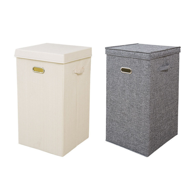 Household Item Foldable Closet Laundry Hamper Basket with Lid