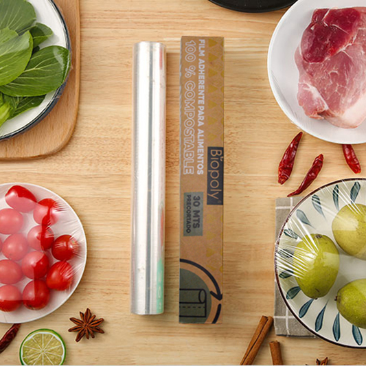 PLA Pbat 100% Compostable Film Wrap in Roll Biodegradable Cling Film