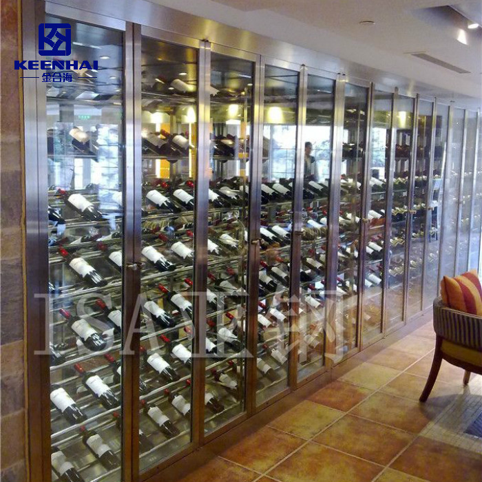 Custom Made Stainless Steel Wine Cabinet for Bar Wine Rack
