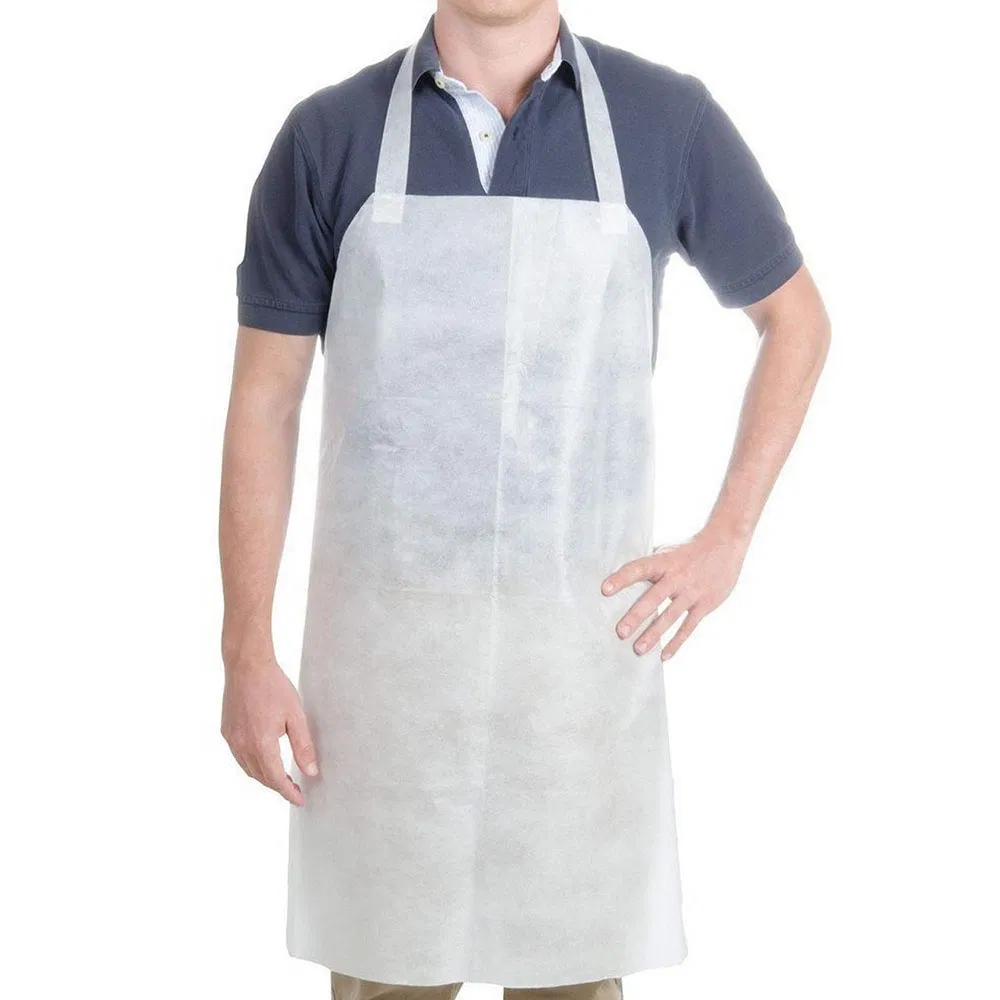 Disposable Healthy Medical Kitchen PVC Nonwoven Apron for Cooking