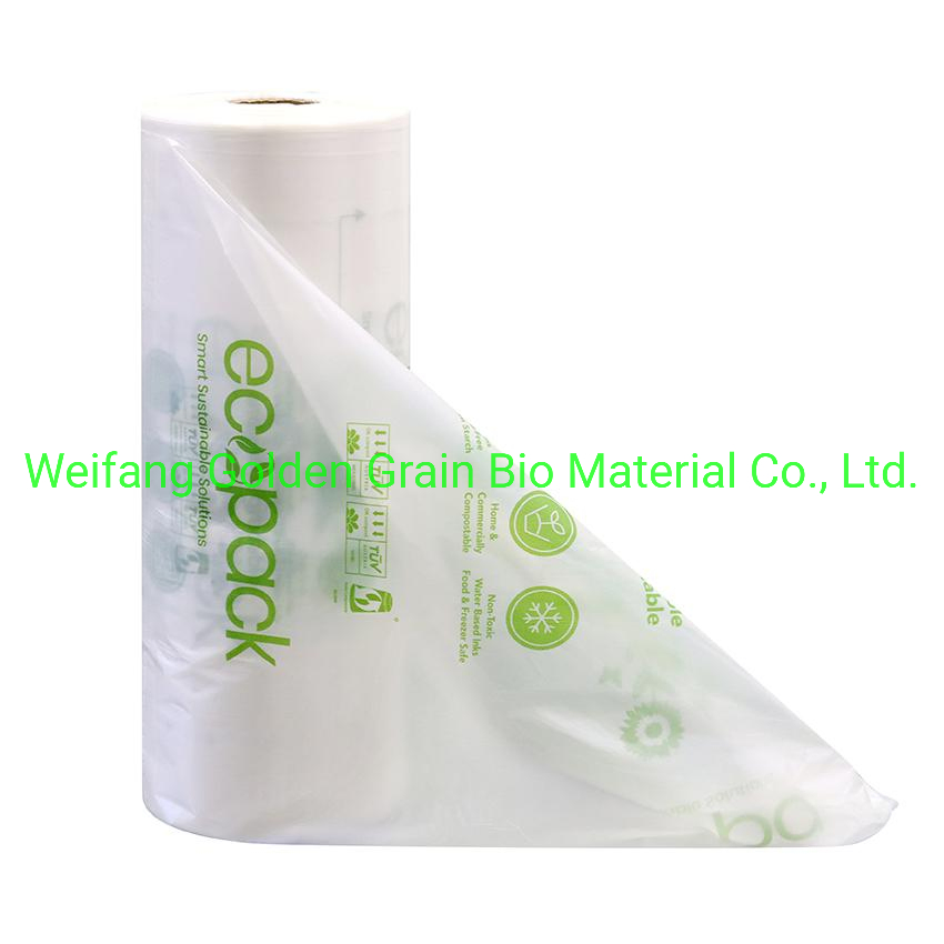 As5810 As4736 Cornstarch PLA Pbat Made Clear Food Grade Bioplastic Compostable Biodegradable Fruit& Vegetable Bag Roll for Supermarket