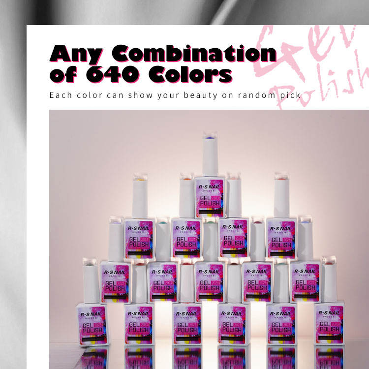 R S Nail 3 Step Gel New 640 Colors Nail Gel Polish Create Your Own Brand Long Lasting Private Label UV Gel Nail Polish