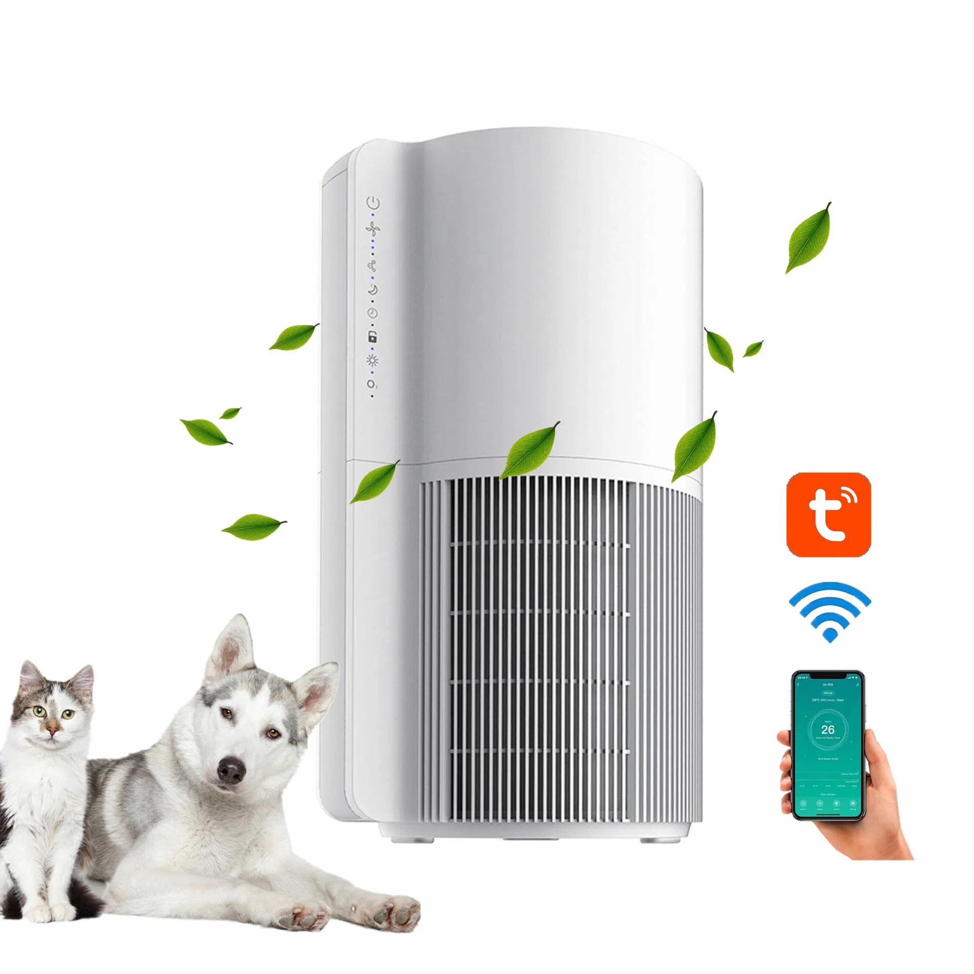 5 Layer Filters +UV Sterilization Air Purifier for Cats Dogs with 35dB Quiet Operation