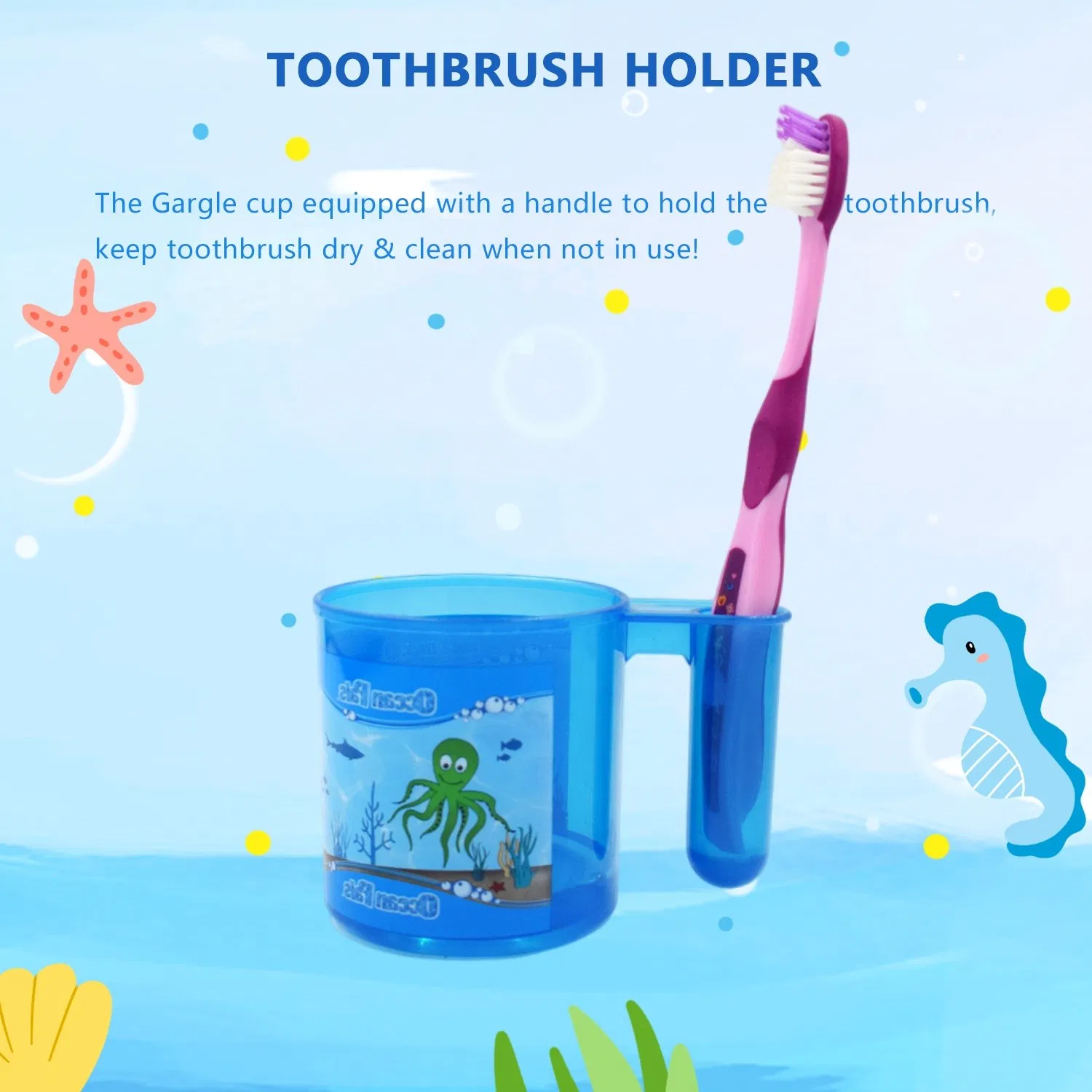 OEM Kids Plastic Mouthwash Cup Portable Toothbrush Holder Gargle Cup
