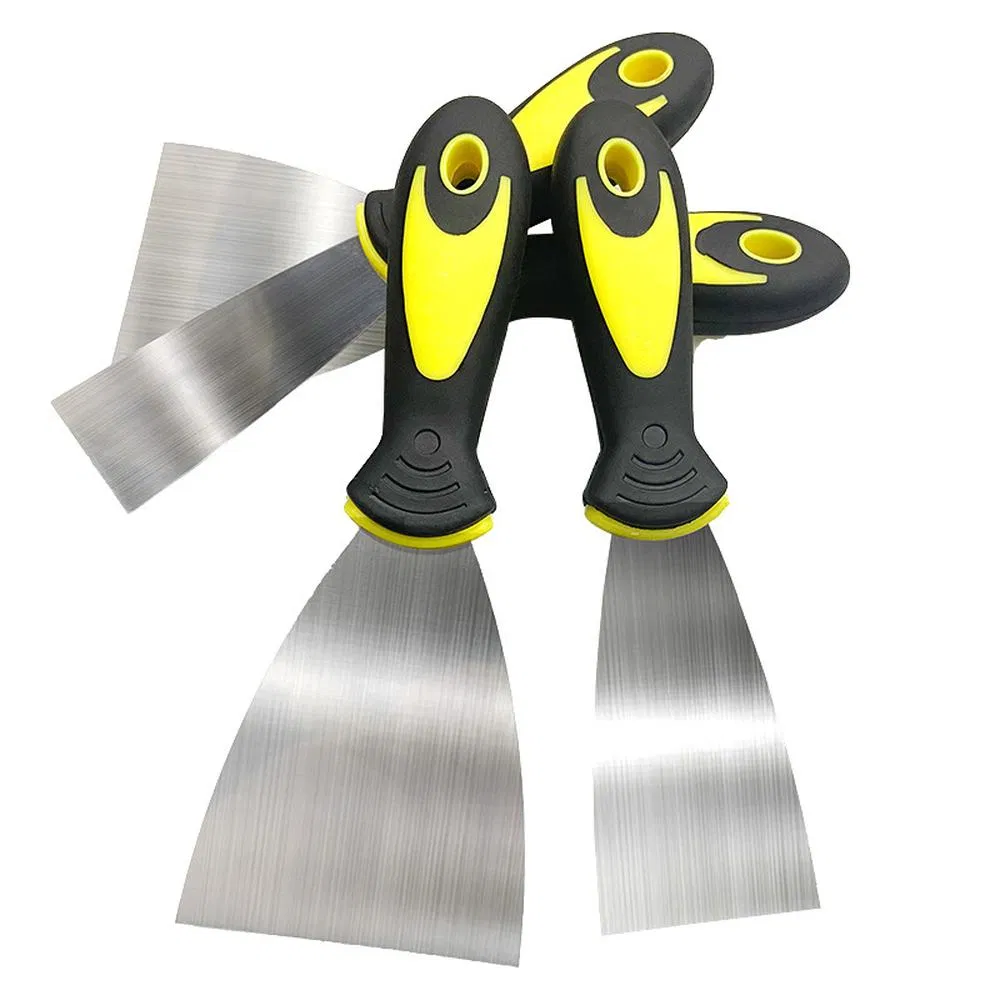 Hautine High Quality Putty Knife with Rubber-Plastic Handle Stainless Steel