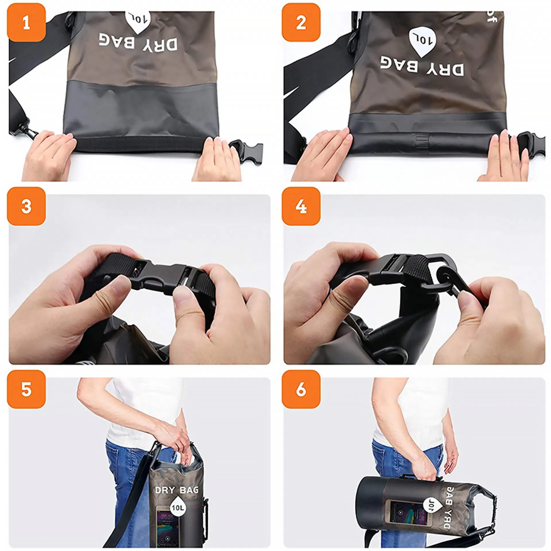Outdoor Large Capacity Semi-Transparent Waterproof Bucket Bag
