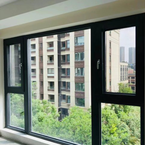 Double Glazed Soundproof Air Tightness Aluminium Casement Window Profile