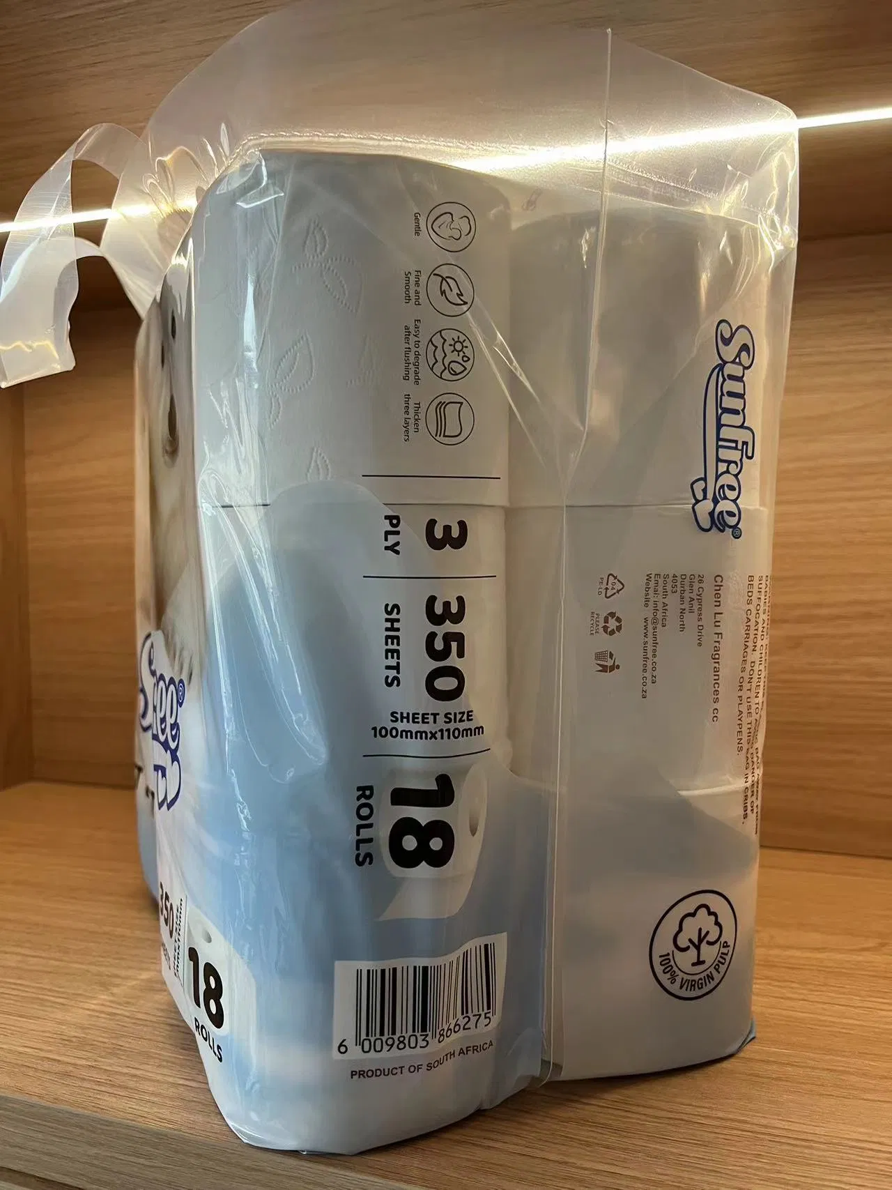 Durable 18-Roll Toilet Paper Customized Embossed 350 Sheets 3-Layer Rolls