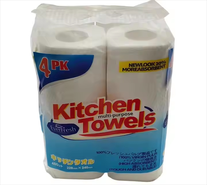 Wholesale 2-Ply Pure White 100% Virgin Wood Pulp Kitchen Towel Paper